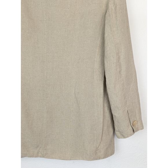 Talbots Blazer Jacket Irish Linen Coastal Neutral Spring Summer Beige Size 10 - Picture 6 of 9